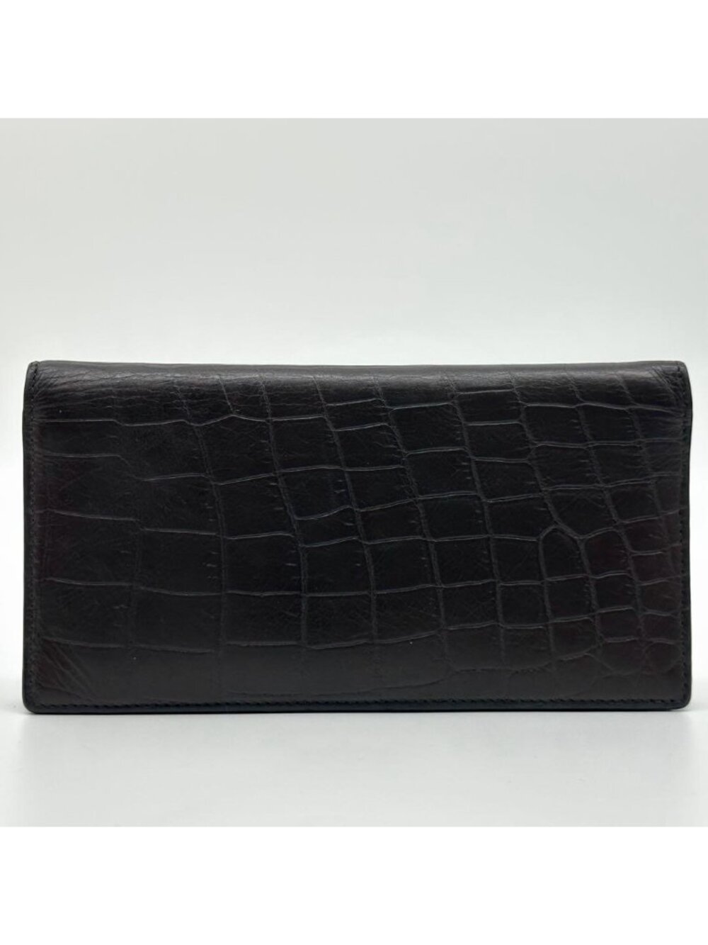 Saint Laurent Croco Bifold Wallet Leather Brown - Picture 3 of 15